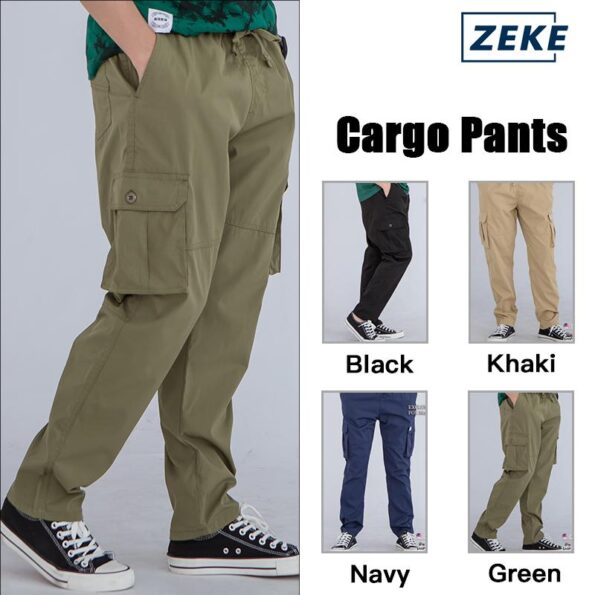 ZEKE Seluar Kerja Lelaki Cargo Pants Cutting Straight Cut Tactical Six Pocket Working Men Cargo Pant