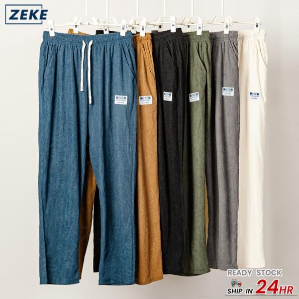 ZEKE Lelaki Kain Korduroi Seluar Panjang Corduroy Pants Men's Casual Pants