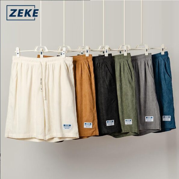 ZEKE Lelaki Kain Korduroi Seluar Pendek Corduroy Shorts Men's Casual Shorts