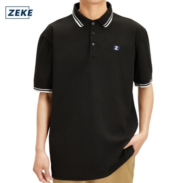 ZEKE Polo Shirt  Embroidered Logo Short Sleeved Casual Men's Top Lelaki Klasik Kemeja Lengan Pendek Baju