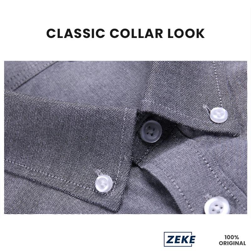 ZEKE Men’s Oxford Shirt – Short Sleeve, Cotton, Casual Plain Design - Image 3