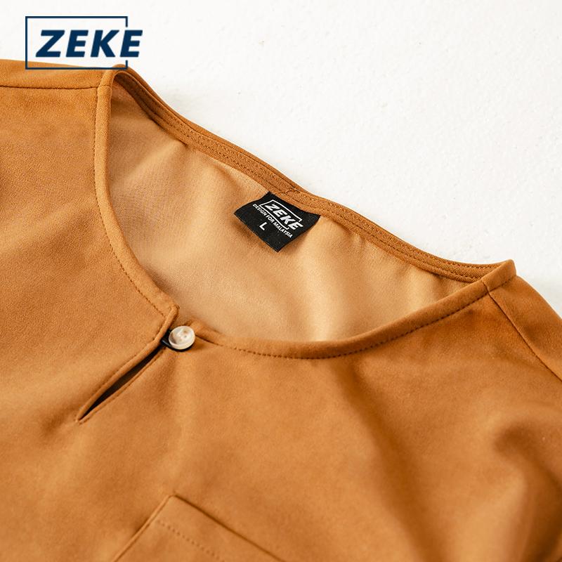 ZEKE Men’s Pocket Short Sleeve Loose Tops – 100% Polyester, Casual Kurta Style, Lightweight & Wrinkle-Resistant - Image 6