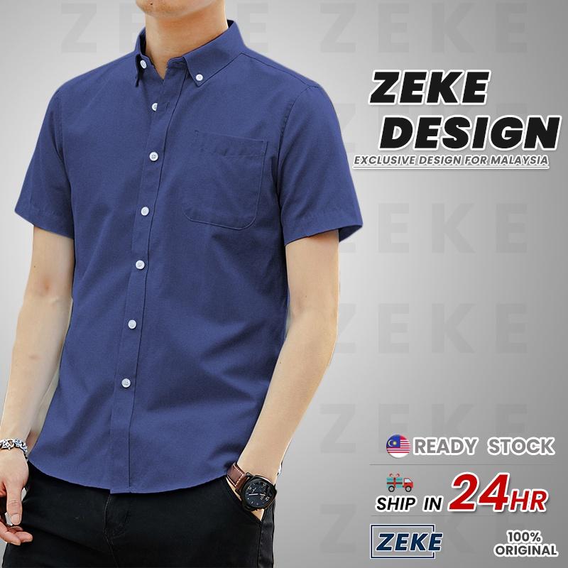 ZEKE Men’s Oxford Shirt – Short Sleeve, Cotton, Casual Plain Design - Image 9