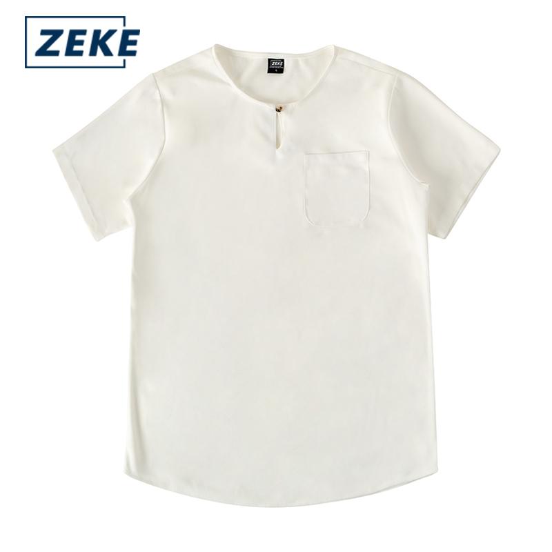 ZEKE Men’s Pocket Short Sleeve Loose Tops – 100% Polyester, Casual Kurta Style, Lightweight & Wrinkle-Resistant - Image 9