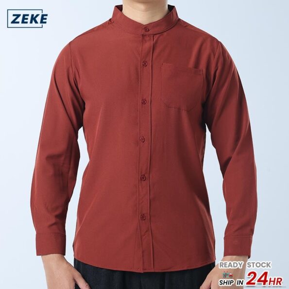 ZEKE Baju Kemeja lelaki Casual Shirt Long Sleeve Buttons Up Loose Korean Men Shirt Plain