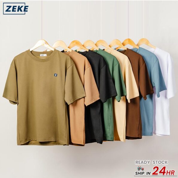 ZEKE Lelaki Lengan Pendek Baju tshirt Embroidered Logo T-shirt Men Short Sleeve Tops