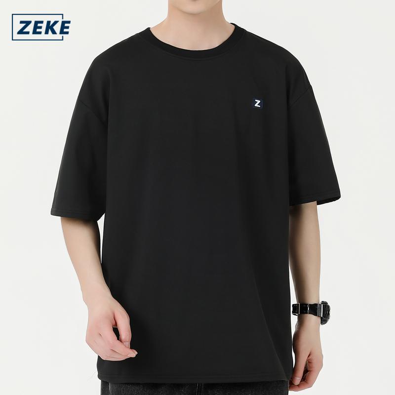 ZEKE Men’s Embroidered Logo T-shirt – Casual, Breathable, Multi-Color