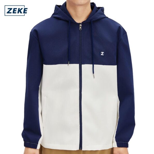 ZEKE Men's Waterproof Hooded Jacket Embroidered Logo Raglan Sleeve Tops Lelaki Lengan Panjang Tracksuit Casual Coats