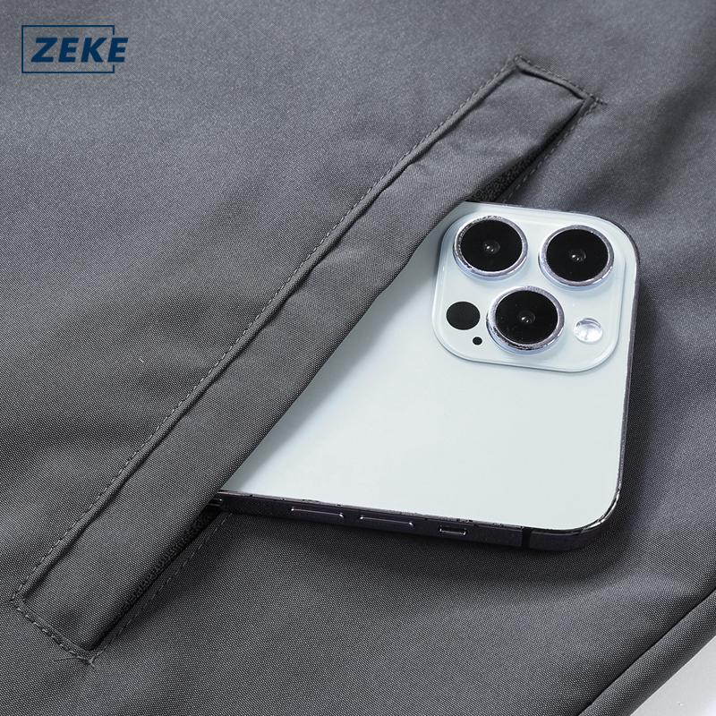 ZEKE Men’s Waterproof Hooded Jacket – Embroidered Logo Raglan Sleeve Tracksuit Casual Coats - Image 8