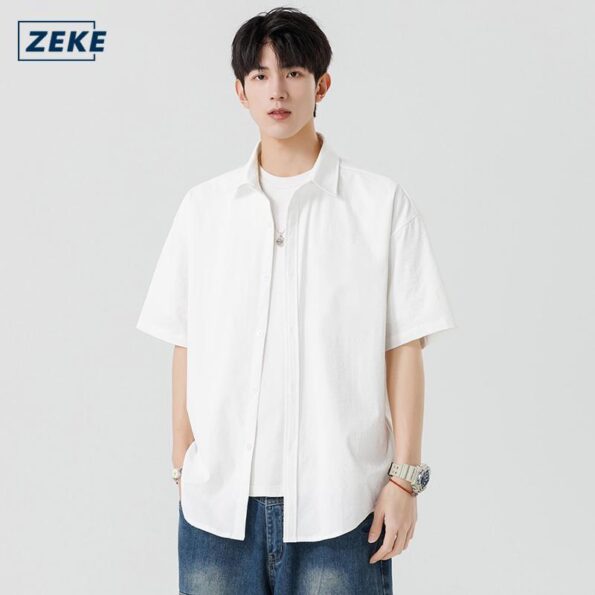 ZEKE Baju Polo Lengan Pendek Polo Shirt Men Overruns Plain Short Sleeve White Polo Shirt M-3XL Unisex