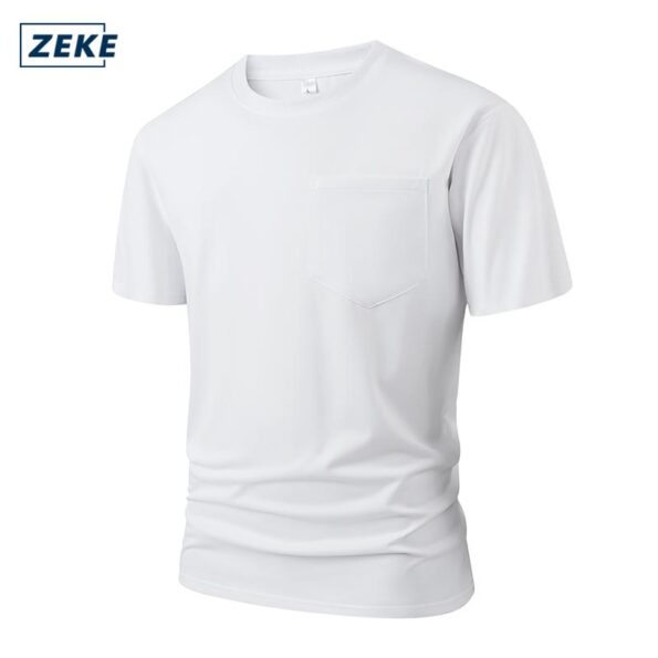ZEKE Baju Berpoket Lelaki Lengan Pendek tshirt Pocket T-shirt Men Short Sleeve Tops - Image 9