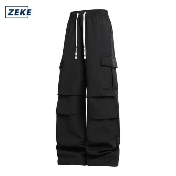 ZEKE Cargo Pants Seluar Panjang Kerja Lelaki Pocket Plain Trouser Tactical Men Shirred Waterproof Cargo Long Pant - Image 9