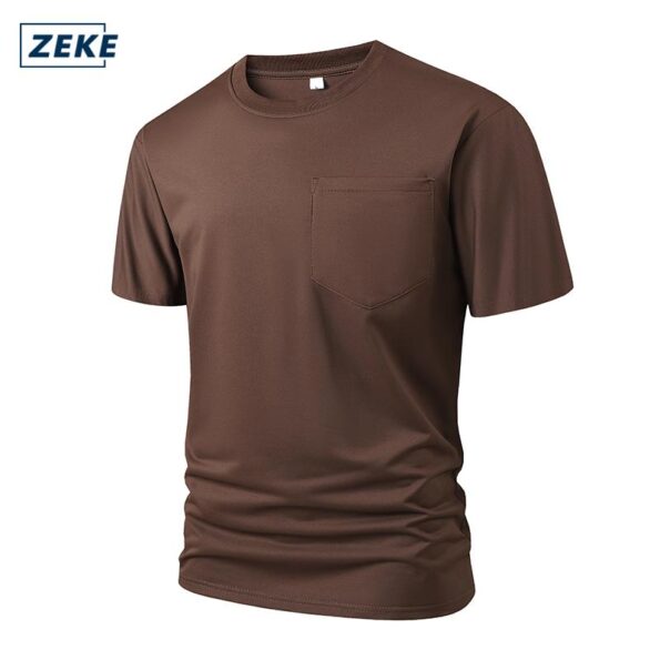 ZEKE Baju Berpoket Lelaki Lengan Pendek tshirt Pocket T-shirt Men Short Sleeve Tops - Image 8