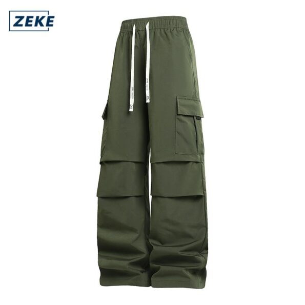 ZEKE Cargo Pants Seluar Panjang Kerja Lelaki Pocket Plain Trouser Tactical Men Shirred Waterproof Cargo Long Pant - Image 11