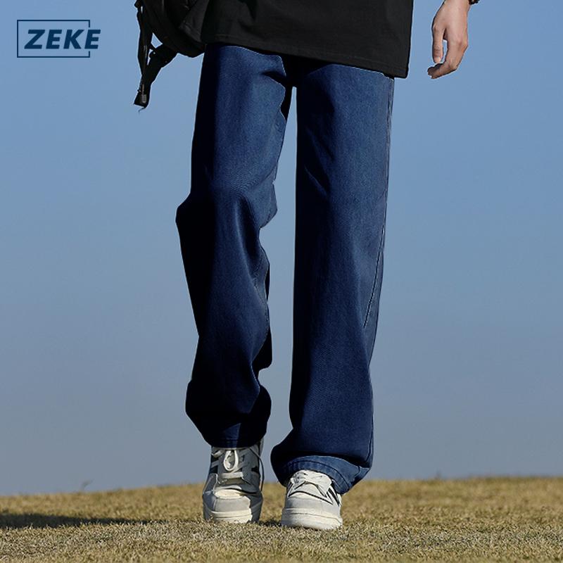 ZEKE Men’s Wide-Leg Denim Jeans – Oversized Baggy Casual Style - Image 3
