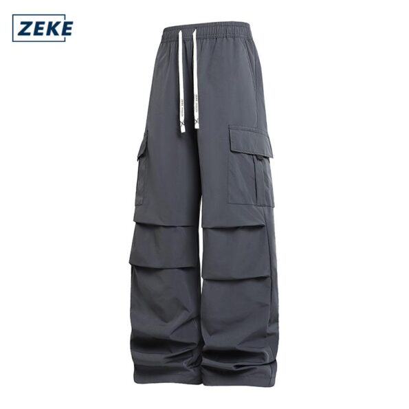 ZEKE Cargo Pants Seluar Panjang Kerja Lelaki Pocket Plain Trouser Tactical Men Shirred Waterproof Cargo Long Pant - Image 10