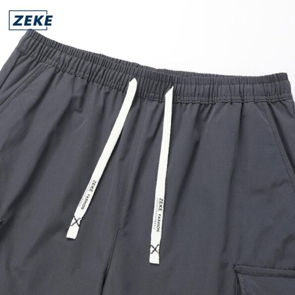 ZEKE Cargo Pants Seluar Panjang Kerja Lelaki Pocket Plain Trouser Tactical Men Shirred Waterproof Cargo Long Pant - Image 4