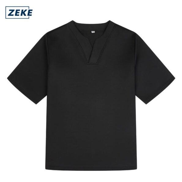 ZEKE Baju Lelaki V-neck Kurta Half Sleeved T-Shirt Loose Solid Color Tshirt Kemeja T Lelaki - Image 6