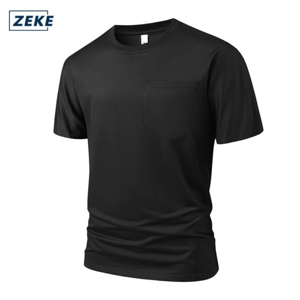 ZEKE Baju Berpoket Lelaki Lengan Pendek tshirt Pocket T-shirt Men Short Sleeve Tops - Image 7