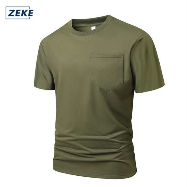 ZEKE Baju Berpoket Lelaki Lengan Pendek tshirt Pocket T-shirt Men Short Sleeve Tops - Image 11
