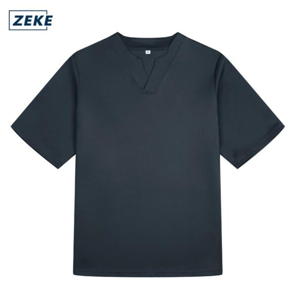 ZEKE Baju Lelaki V-neck Kurta Half Sleeved T-Shirt Loose Solid Color Tshirt Kemeja T Lelaki - Image 9