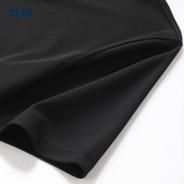 ZEKE Kemeja Kurta Lengan Pendek Tshirt Kolar Baju Men's Half Sleeve Loose Stand Collar Button Tops - Image 4