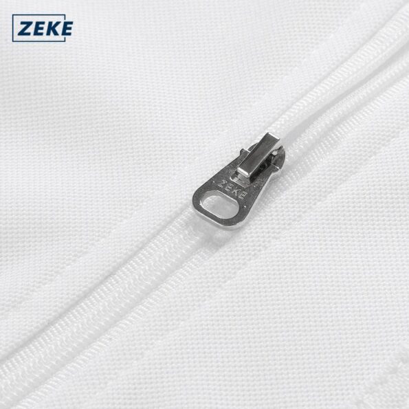 ZEKE Lelaki Klasik Lengan Pendek Baju Solid Colour Short Sleeve Zipper Pocket Polo Shirt - Image 5