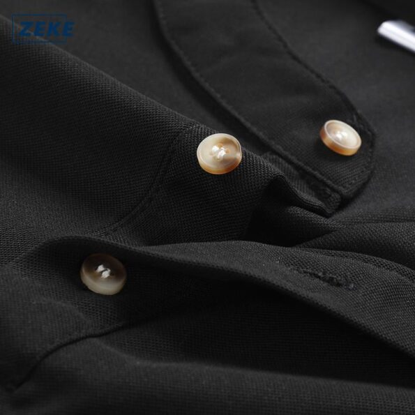ZEKE Kemeja Kurta Lengan Pendek Tshirt Kolar Baju Men's Half Sleeve Loose Stand Collar Button Tops - Image 5