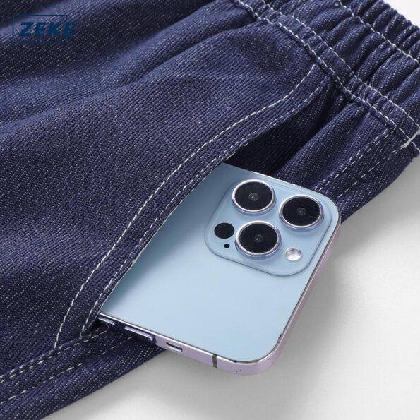 ZEKE Cargo Jeans Seluar Panjang Lelaki Men's Loose Casual Denim Fashion Vintage Casual Wide Leg Jeans Denim Pocket Cargo Pants - Image 8