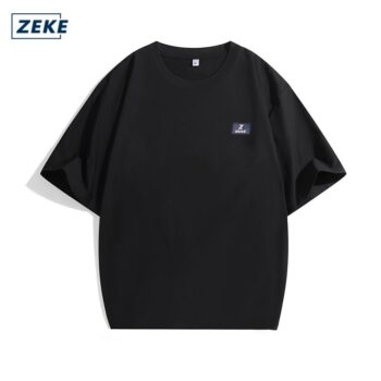 ZEKE A9101 T-shirt – 3D Logo Patch Men’s Oversized Streetwear Short Sleeve Tee