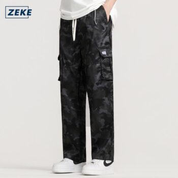 ZEKE B0052 Camo Seluar Kerja Lelaki Cargo Pants Cutting Straight Cut Tactical Six Pocket Working Men Camouflage Cargo Pant