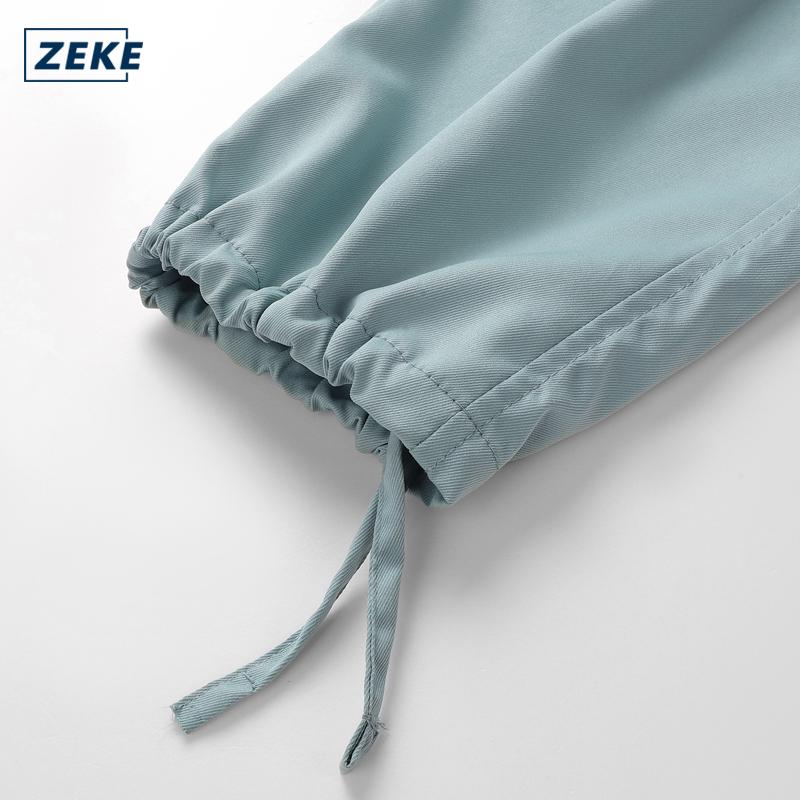 ZEKE B0065 Seluar Cargo Hujung Bertali Lelaki Longgar Boleh Laras Tactical Six Pocket Working Cargo Pant Plain Drawstring Binding Feet Trouser - Image 4