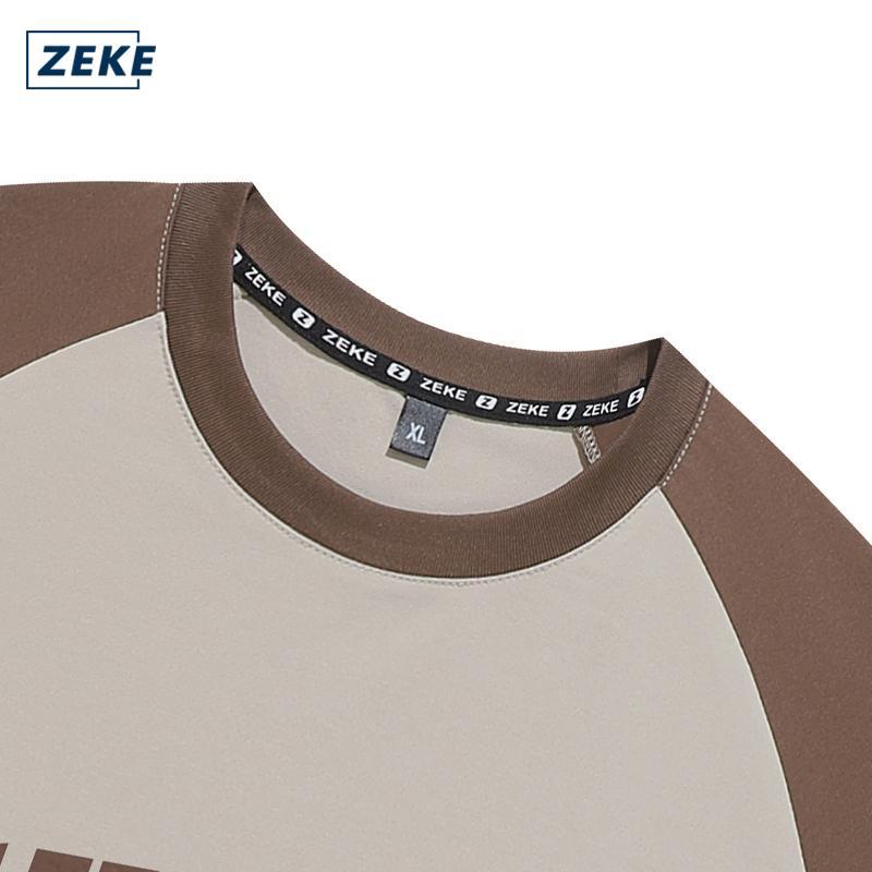 ZEKE A9201 Graphic T-shirt Lelaki Lengan Pendek Baju Men's Embroidered Logo Raglan Sleeve T-shirt - Image 6