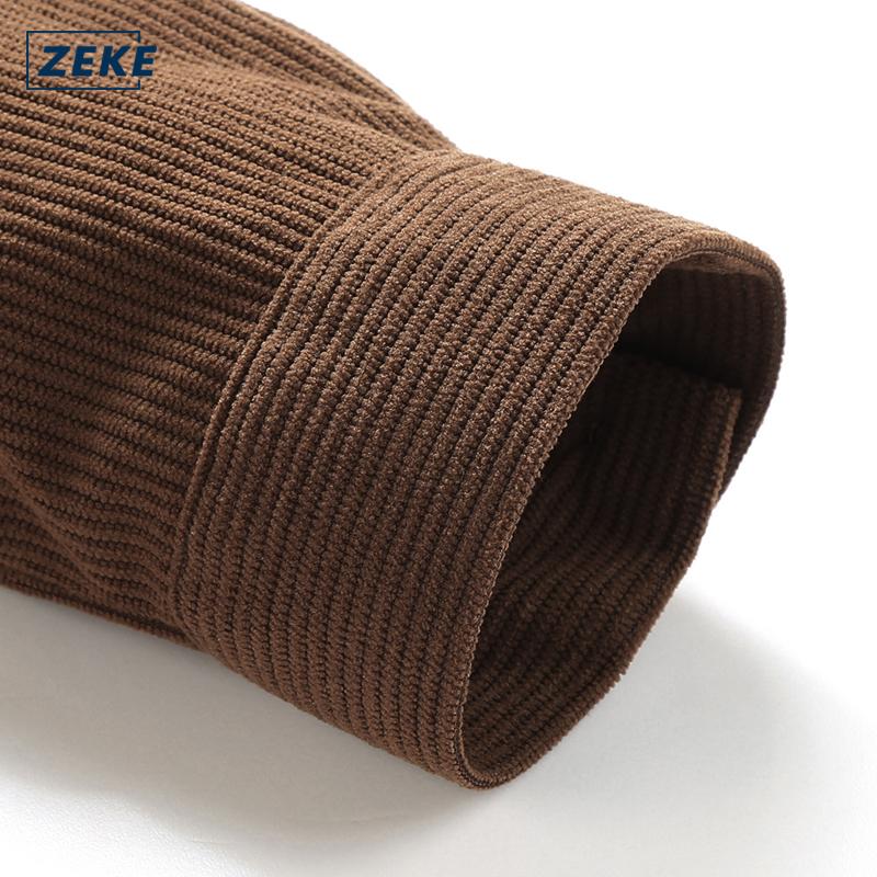 ZEKE A0051 Kain Korduroi Kemeja Lelaki Lengan Panjang Corduroy Long Sleeved Shirt Men's Top - Image 7