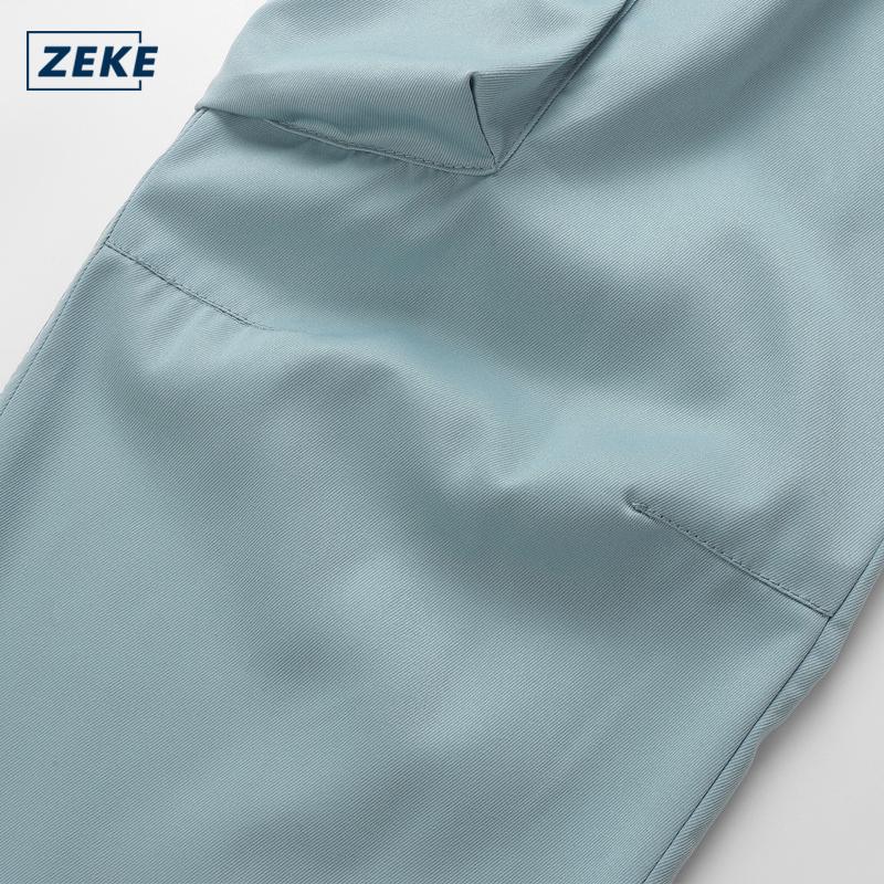 ZEKE B0065 Seluar Cargo Hujung Bertali Lelaki Longgar Boleh Laras Tactical Six Pocket Working Cargo Pant Plain Drawstring Binding Feet Trouser - Image 8