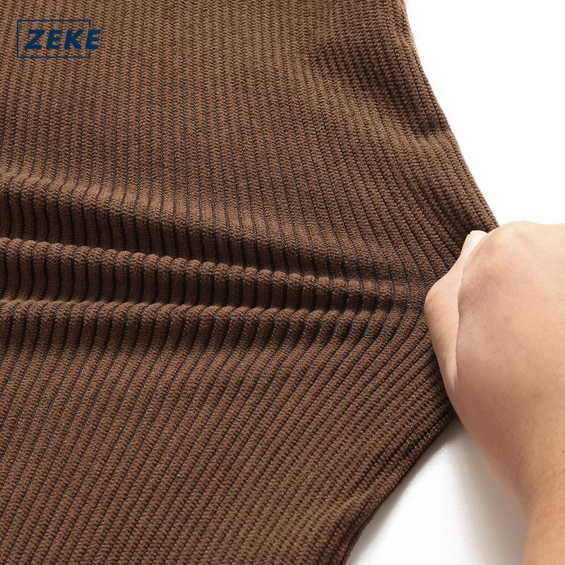ZEKE A0051 Kain Korduroi Kemeja Lelaki Lengan Panjang Corduroy Long Sleeved Shirt Men's Top - Image 8