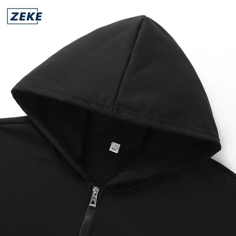 ZEKE C0069 Zip Up Hoodies Sweatshirts Men's Embroidered Logo Tops Menswear Casual Hooded Coats UNISEX - Image 4