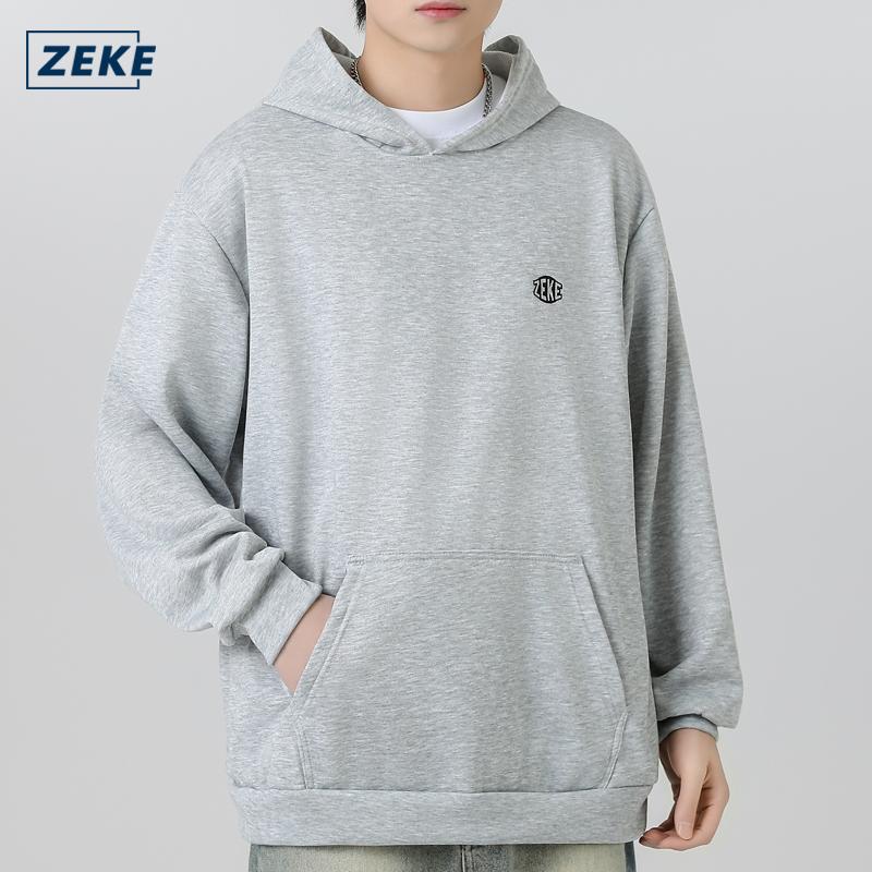 ZEKE C0070 Pullover Hoodies Sweatshirts Men's Embroidered Logo Tops Menswear Casual Hooded Coats UNISEX