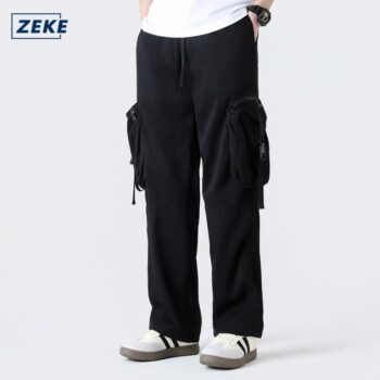 ZEKE B0076 3D Pocket Cargo Pants Men Lelaki Tactical Straight-Leg Functional Trousers