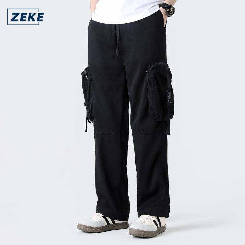 ZEKE B0076 3D Pocket Cargo Pants Men Lelaki Tactical Straight-Leg Functional Trousers