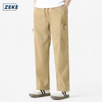 ZEKE B0077 Cargo Pants Seluar Panjang Kerja Lelaki Pocket Zipper Plain Trouser Tactical Men Working Cargo Long Pant