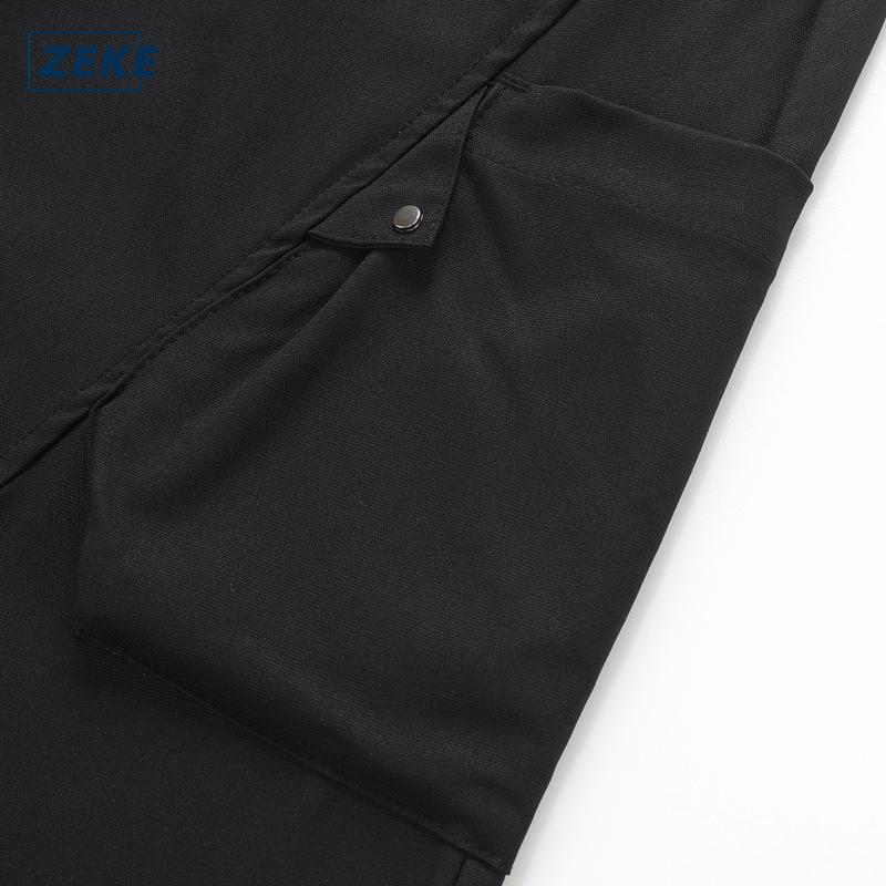 ZEKE B0078 Men's Wide-Leg Pants Straight-Leg Patchwork Five Pocket Fashionable Casual Pants - Image 4