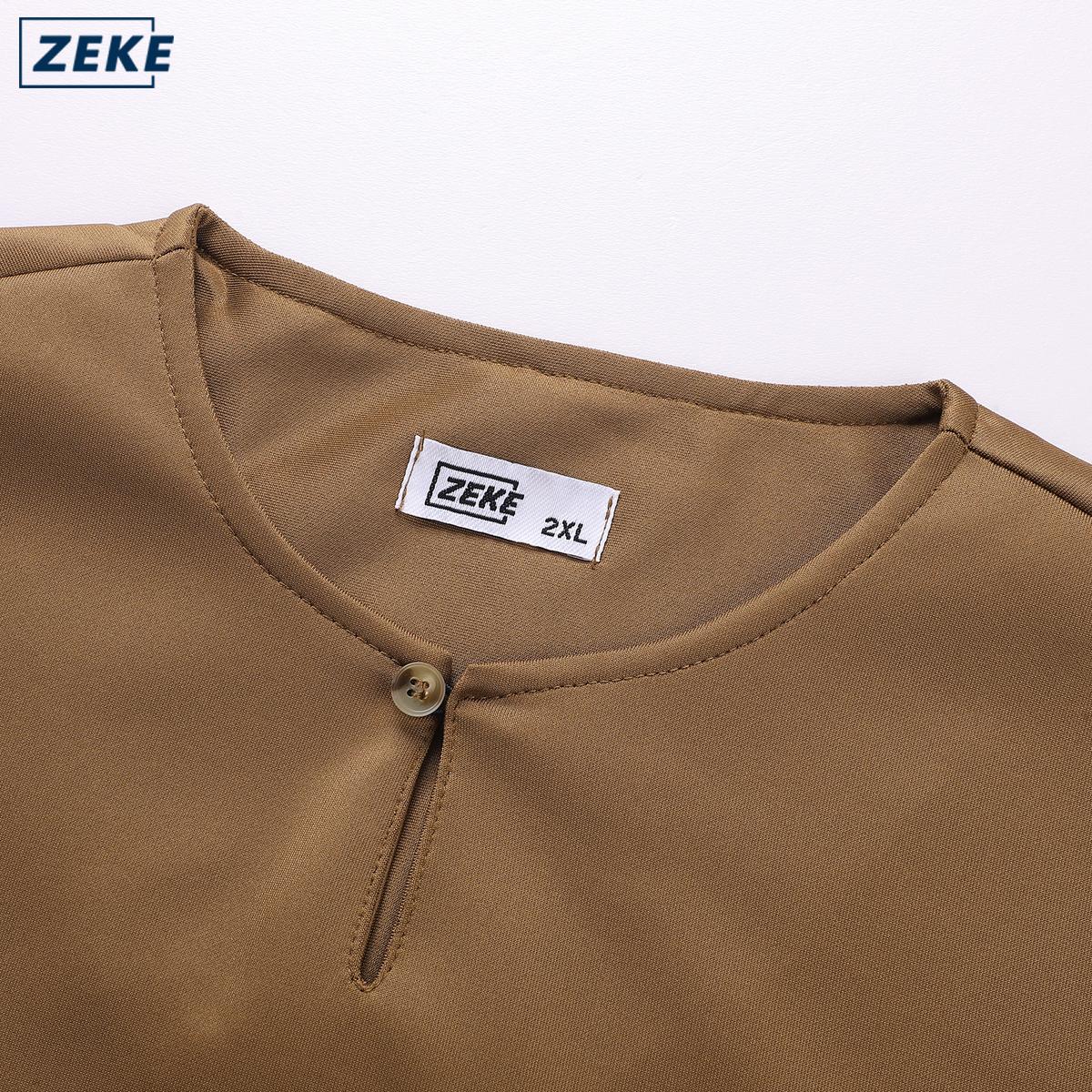 ZEKE D0080 Lelaki Kurta Kasual Lengan Pendek Men's Short Sleeve Loose Tops - Image 4