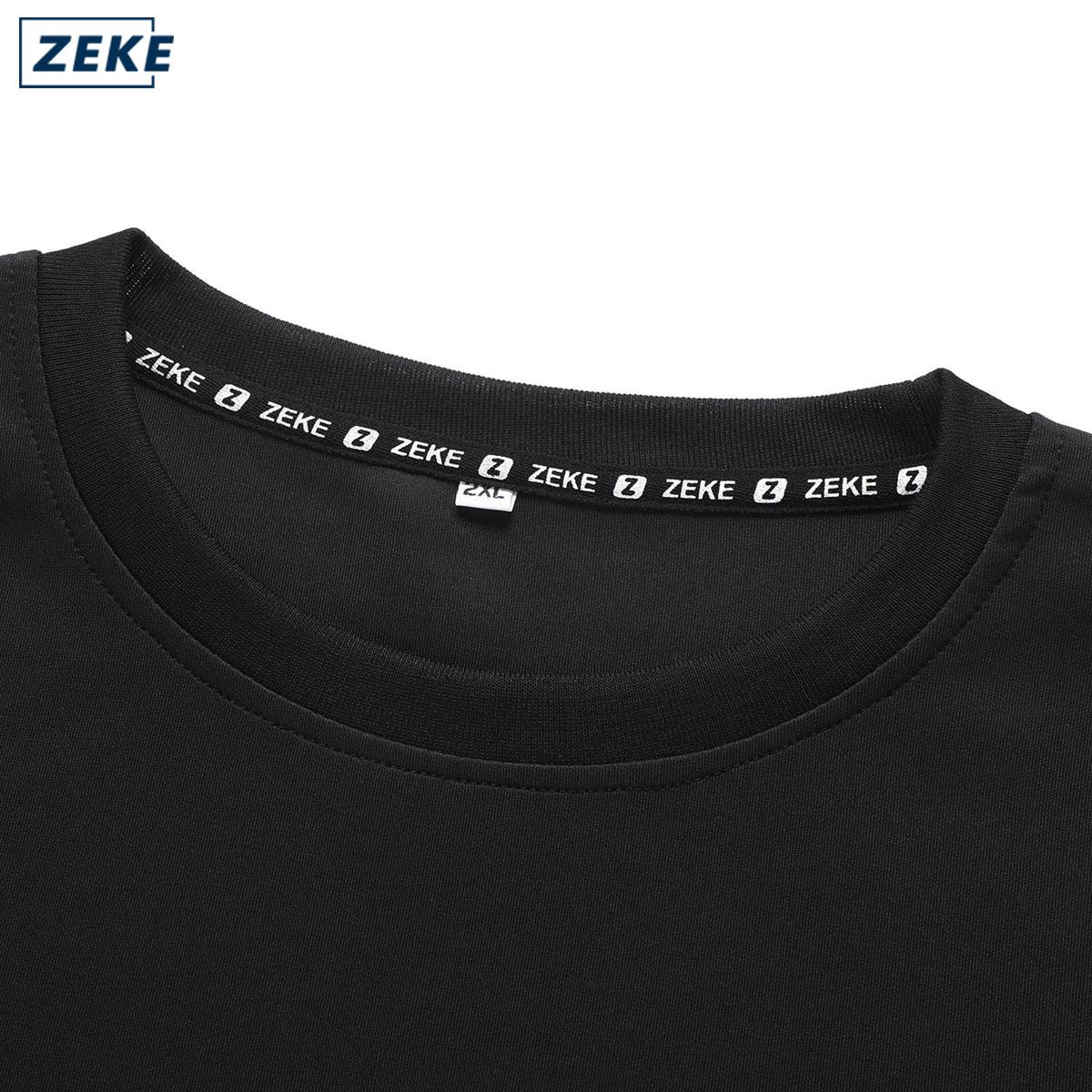 ZEKE A0074 Lelaki Lengan Pendek Gemuk Baju tshirt Embroidered Logo On Cuffs Loose T-shirt Men Short Sleeve Tops - Image 4