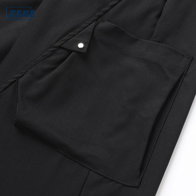 ZEKE B0078 Men's Wide-Leg Pants Straight-Leg Patchwork Five Pocket Fashionable Casual Pants - Image 5