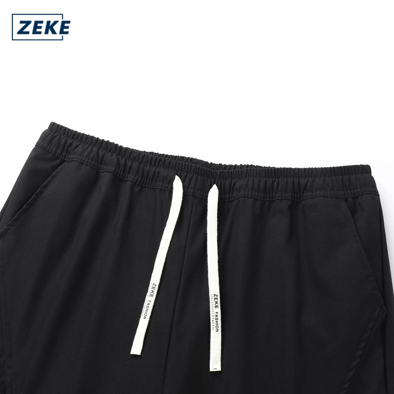 ZEKE B0078 Men's Wide-Leg Pants Straight-Leg Patchwork Five Pocket Fashionable Casual Pants - Image 6