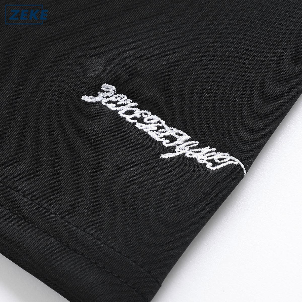 ZEKE A0074 Lelaki Lengan Pendek Gemuk Baju tshirt Embroidered Logo On Cuffs Loose T-shirt Men Short Sleeve Tops - Image 6