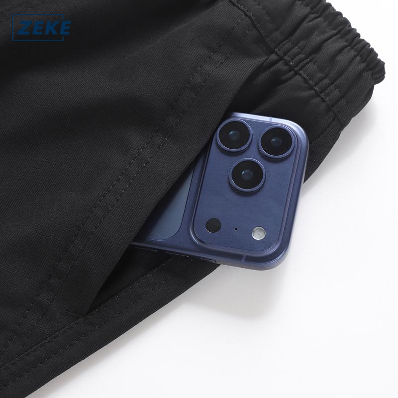 ZEKE B0079 3D Zipper Pocket Cargo Pants Lelaki Men Loose Straight-Leg Pants Long Pant Plain Trouser - Image 7