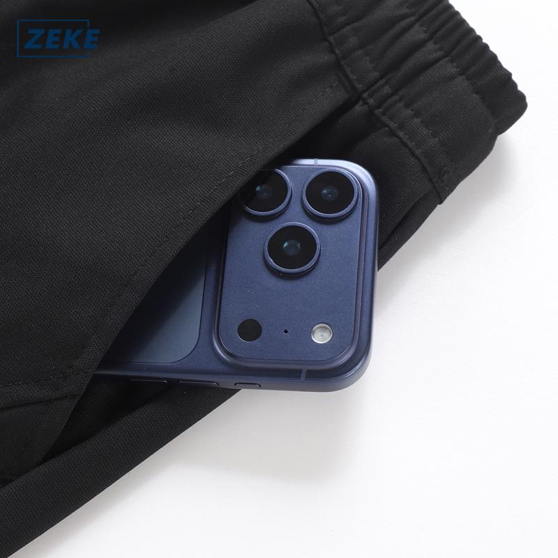ZEKE B0078 Men's Wide-Leg Pants Straight-Leg Patchwork Five Pocket Fashionable Casual Pants - Image 7